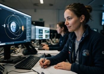 A passagem da sonda Juice pela Terra muda a sua rota e prepara a viagem a Júpiter; cientistas da Agência Espacial Europeia explicam o motivo