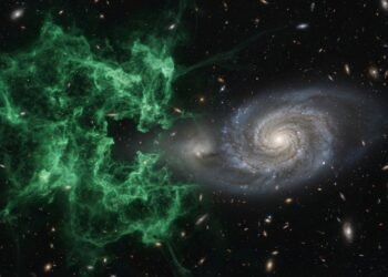 Cientistas explicam como mancha verde revela a luz de um quasar que já havia desaparecido no espaço profundo após milhares de anos de análise