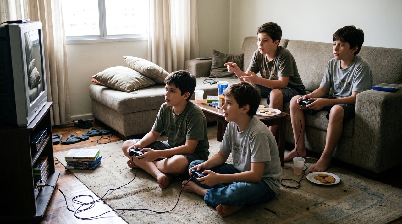 Quem foi criança entre 2005 e 2010 lembra de passar horas jogando videogame com os amigos na mesma televisão, uma experiência que ia além da diversão e estimulava a cooperação, a negociação e a capacidade de lidar com derrotas