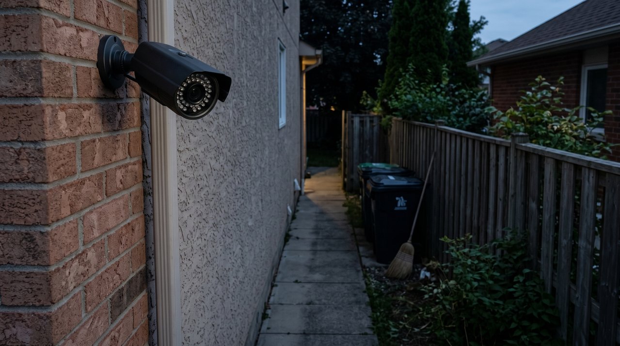 Família coloca câmera com visão noturna voltada para corredor lateral e conflito começa quando luz infravermelha e alertas de movimento passam a ser acionados sempre que vizinho usa o próprio quintal