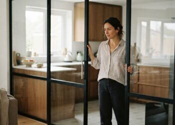 Uma boa divisória separa cozinha e sala sem transformar a passagem em obstáculo