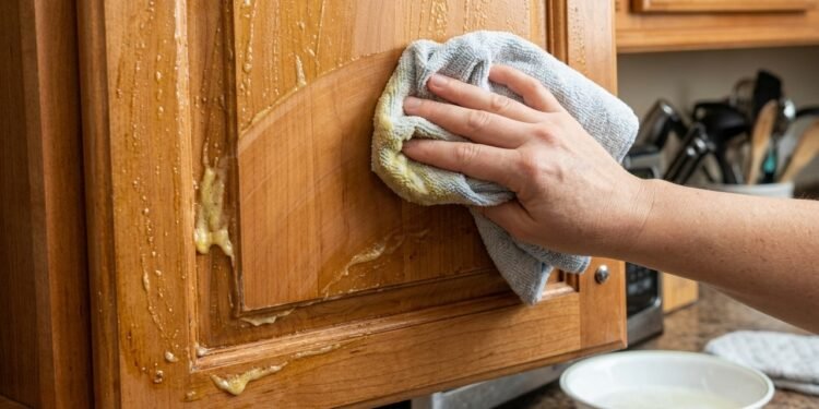 Como remover a gordura dos armários da cozinha sem esfregar? Deixe-a amolecer primeiro