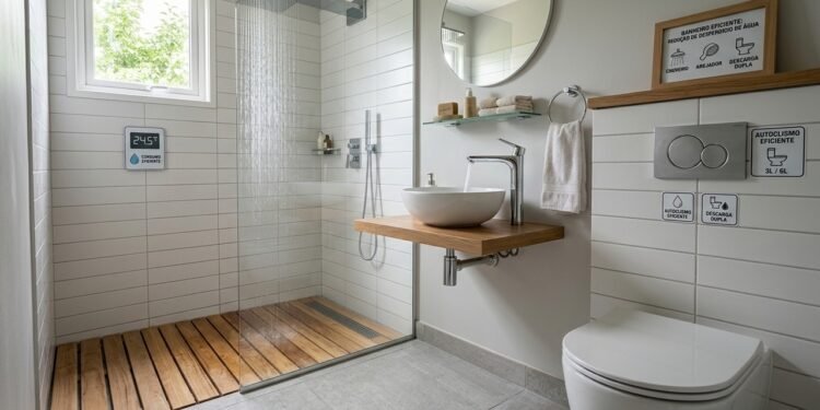 Banheiro de casa pré-fabricada com 20 anos: esta mudança pode economizar espaço e água