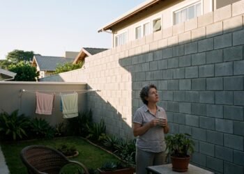 Vizinho aumenta altura do muro entre duas casas para ganhar privacidade e moradora ao lado reclama que quintal perdeu luz solar durante quase toda a manhã
