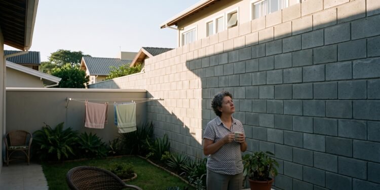 Vizinho aumenta altura do muro entre duas casas para ganhar privacidade e moradora ao lado reclama que quintal perdeu luz solar durante quase toda a manhã