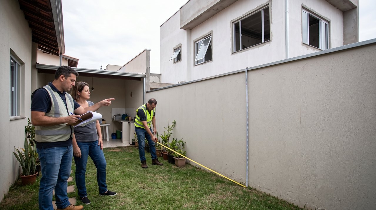 Vizinho constrói um segundo andar com janelas voltadas diretamente para o quintal de uma família e a obra reduz a privacidade da casa; os proprietários procuram saber se podem exigir alterações na construção