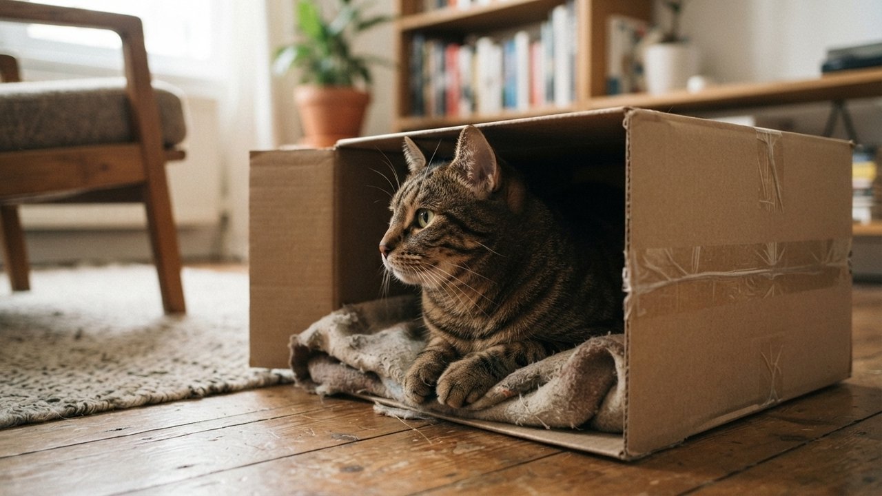 caixa de papelão para gatos