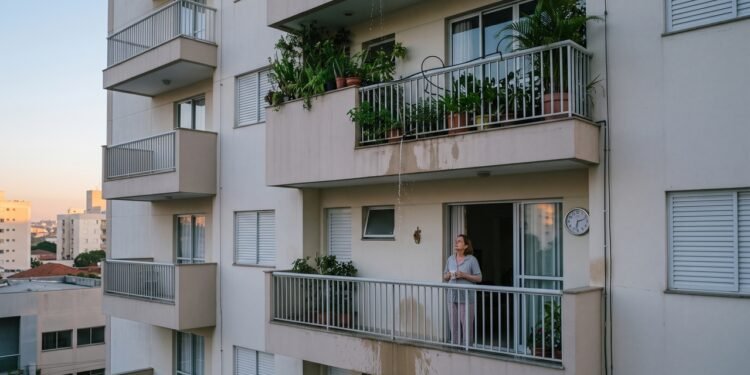 Moradora transforma varanda do apartamento em espaço para plantas e instala sistema automático de irrigação; água começa a escorrer para unidades inferiores sempre às 6h da manhã