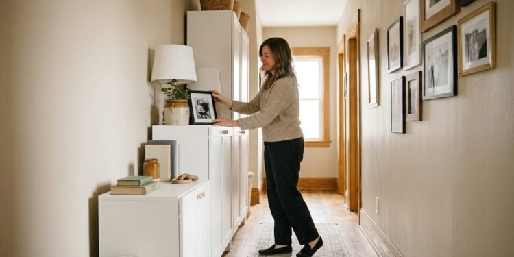 Como Sara transformou um corredor comum em um espaço personalizado usando armários prontos