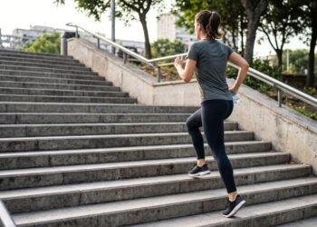Subir escadas diariamente melhora o condicionamento físico e exige bastante das pernas, mas para conquistar glúteos mais volumosos é necessário combinar o movimento com exercícios de força