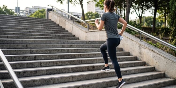 Subir escadas diariamente melhora o condicionamento físico e exige bastante das pernas, mas para conquistar glúteos mais volumosos é necessário combinar o movimento com exercícios de força