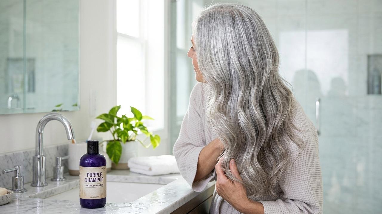 Dermatologista, fala sobre shampoo para cabelos grisalhos: ‘Se estiverem amarelados ou sem brilho, o shampoo roxo é seu melhor aliado: elimina esse tom amarelado e deixa os cabelos grisalhos mais brancos, prateados e luminosos’