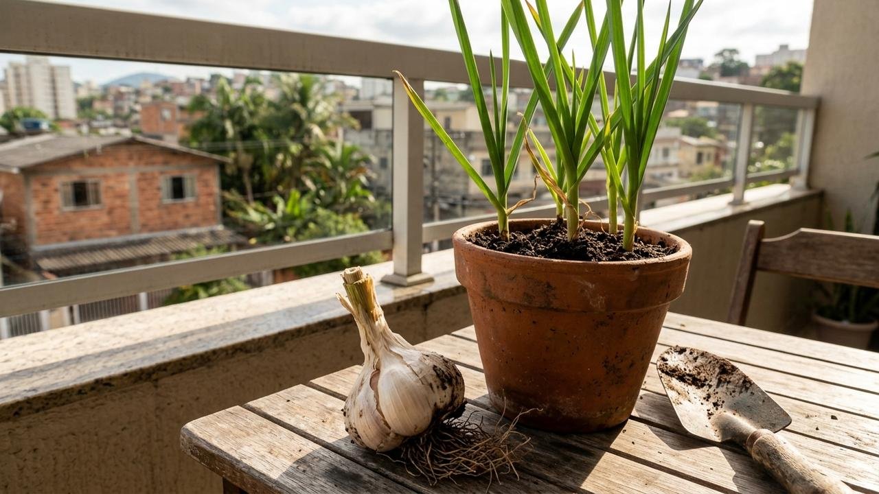 Alho comprado no supermercado pode brotar, mas nem todo dente forma uma boa cabeça; veja como começar o cultivo em casa