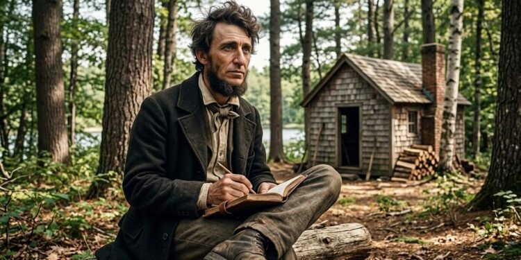 A frase aparece no primeiro capítulo de Walden, obra publicada em 1854 e considerada um dos trabalhos mais conhecidos de Thoreau. // Imagem ilustrativa gerada por IA para representar a situação descrita no texto; pessoas, locais e elementos visuais não correspondem necessariamente aos reais