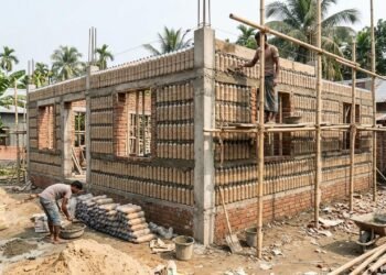 Eles reutilizam 80.000 garrafas de plástico e construiu uma casa de 158 m² para o filho: ela tem 4 quartos e 2 banheiros