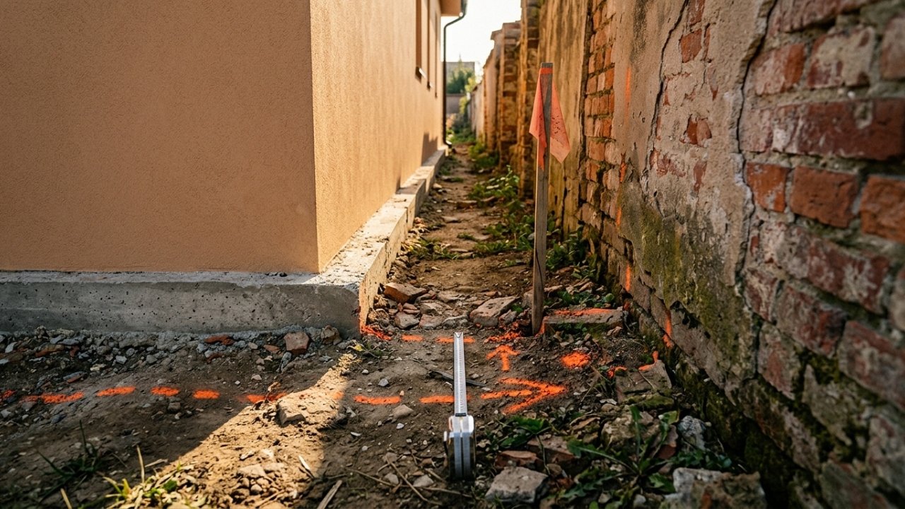 Construção que avançou 18 cm sobre o terreno vizinho