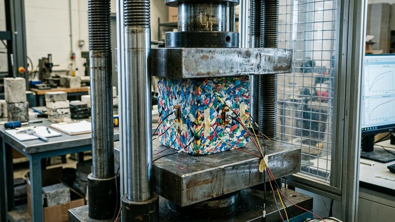 blocos de plástico reciclado