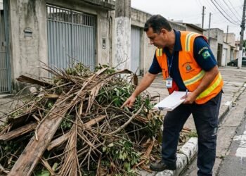 Família contrata poda e retirada de galhos e encontra todo material jogado na calçada de imóvel vazio duas ruas depois