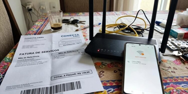 Mesmo depois de explicar que estava completamente sem acesso, recebeu a informação de que um técnico só poderia comparecer na semana seguinte.  // Imagem ilustrativa gerada por IA para representar a situação descrita no texto; pessoas, locais e elementos visuais não correspondem necessariamente aos reais