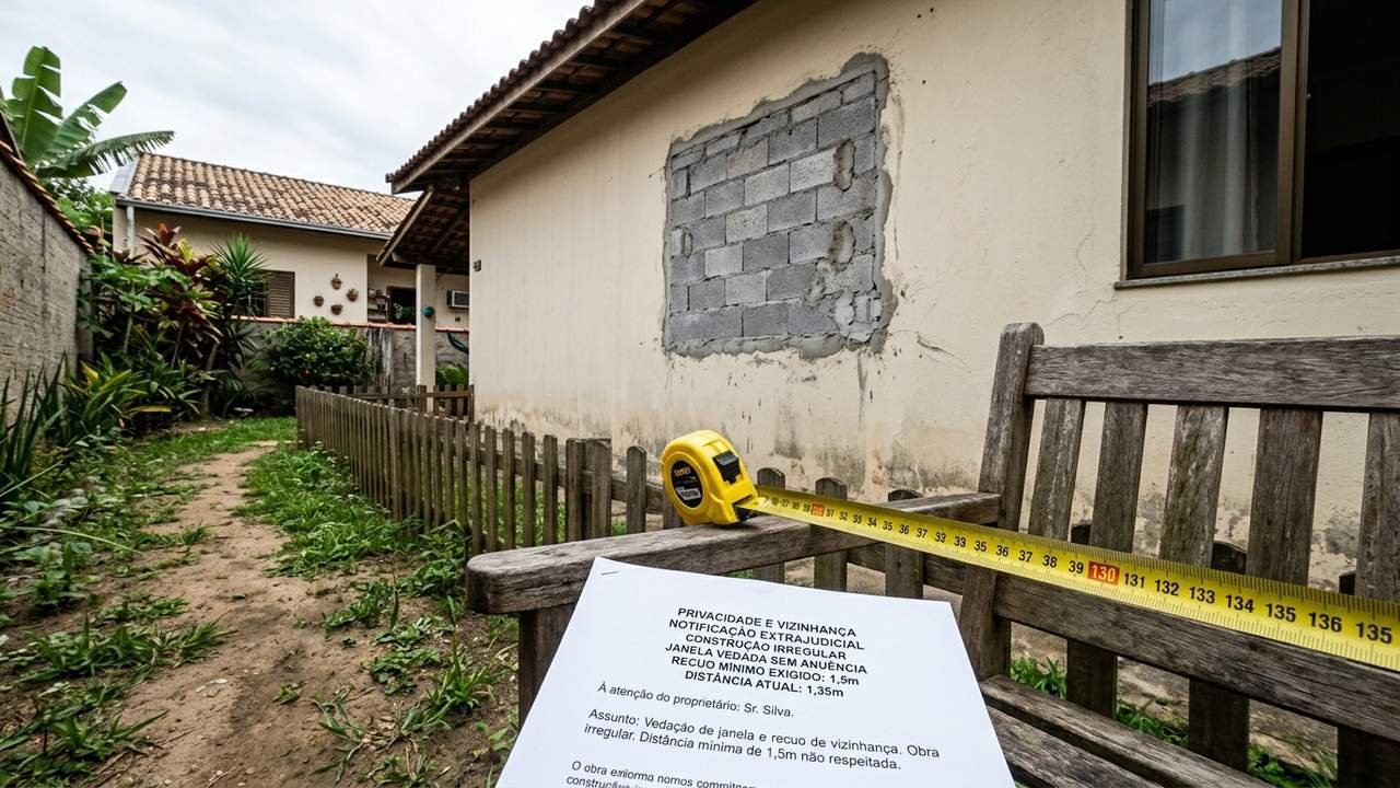 Vizinho abre janela a menos de 1,5 metro da divisa do terreno para olhar quintal e Justiça determina o emparedamento imediato da abertura