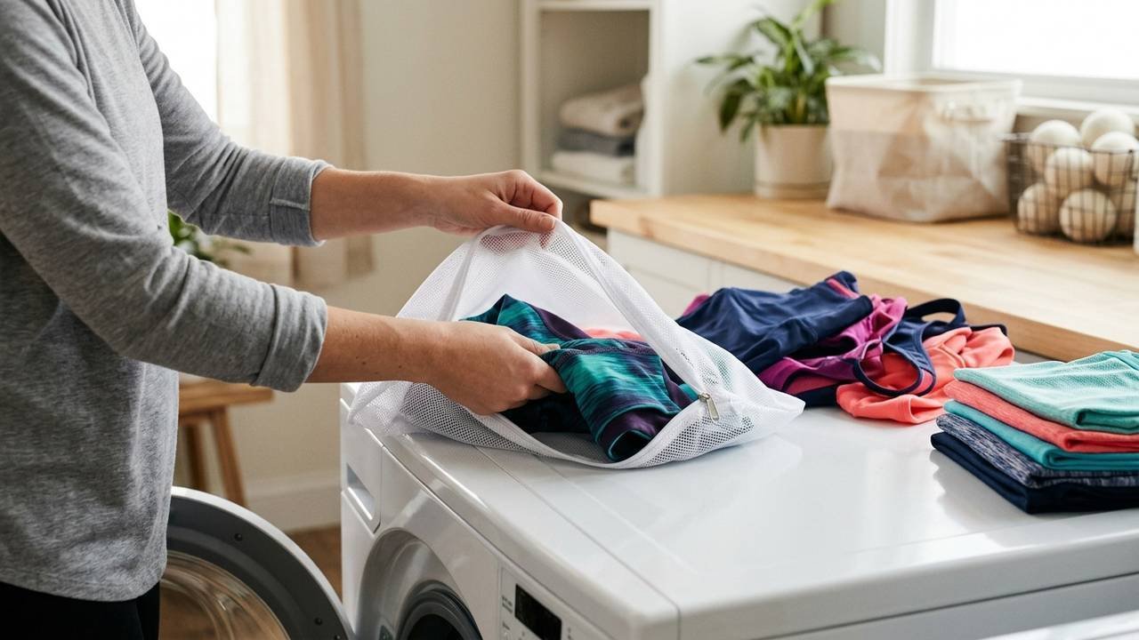 O segredo para lavar roupas de academia sem desgastar a lycra e o elastano logo nas primeiras lavagens de máquina