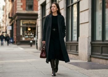 Vestido preto e botas que roubam a atenção: queremos copiar esta edição de outono da cabeça aos pés
