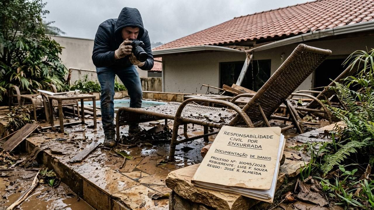 Morador ergue telhado sem calha e água da chuva inunda o lote ao lado: Justiça condena vizinho a pagar R$ 10 mil pelos estragos da enxurrada