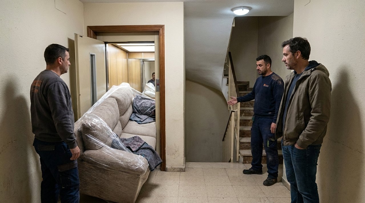 Homem compra sofá por R$ 9 mil para apartamento novo e, no dia da entrega, descobre que móvel não passa pelo elevador nem pela escada do prédio
