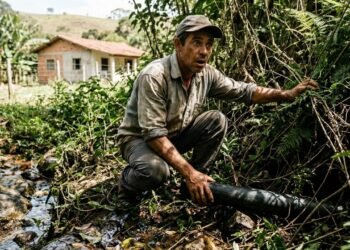 Casal compra chácara e descobre que cano enterrado leva água da nascente para três casas vizinhas há mais de 15 anos