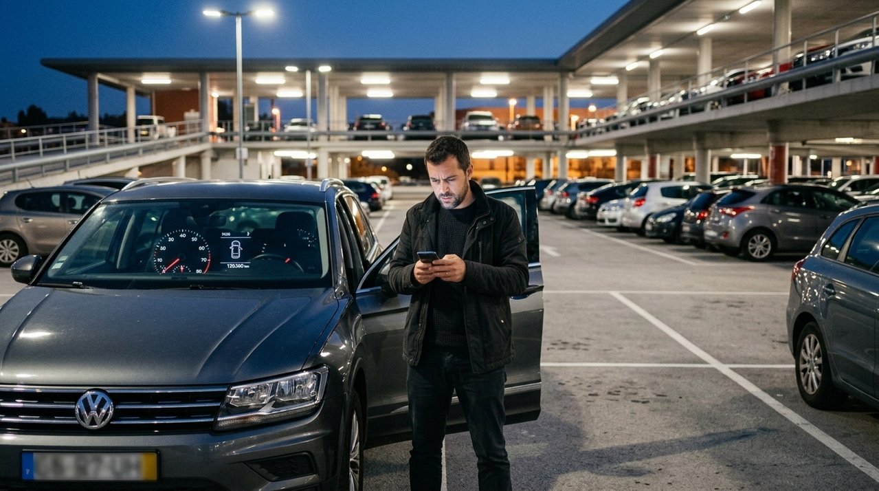 Dono deixa carro em estacionamento de aeroporto por 12 dias e, ao voltar de viagem, percebe pelo aplicativo que veículo percorreu quilômetros enquanto deveria estar parado