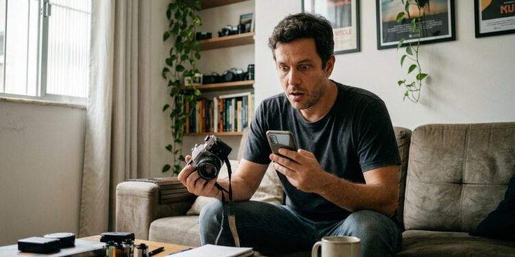 O mercado de fotografia analógica reúne colecionadores interessados em equipamentos raros, peças históricas e acessórios com características específicas. // Imagem ilustrativa gerada por IA para representar a situação descrita no texto; pessoas, locais e elementos visuais não correspondem necessariamente aos reais