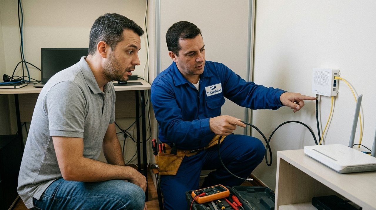Cliente contrata internet de alta velocidade para trabalhar de casa e descobre meses depois que plano vendido como fibra óptica utiliza outro tipo de conexão no trecho final até o imóvel