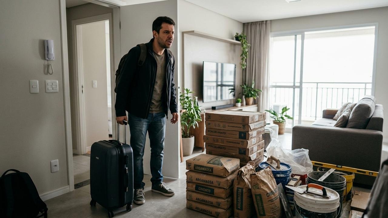 Morador deixa chave do apartamento com zelador durante viagem e encontra imóvel sendo usado para guardar materiais de uma obra do condomínio
