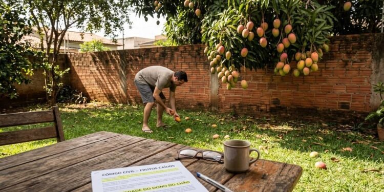 Morador colhe mangas de galho vizinho que avançou no muro, vizinho chama a polícia por furto e delegado confirma que o fruto é de quem tem o chão