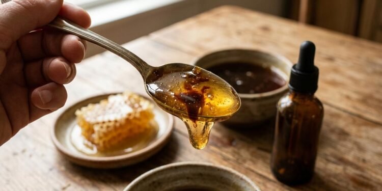 Misturar mel puro com extrato de própolis: a receita caseira comprovada pela ciência para acalmar a garganta inflamada e aliviar a rouquidão