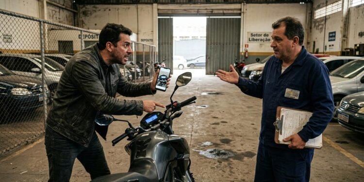 Na história, Marcelo, de 39 anos, precisou viajar a trabalho e decidiu deixar sua motocicleta em um estabelecimento especializado na guarda de veículos.  // Imagem ilustrativa gerada por IA para representar a situação descrita no texto; pessoas, locais e elementos visuais não correspondem necessariamente aos reais
