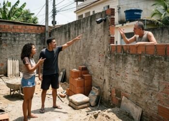 câmera do vizinho apontada para o quintal
