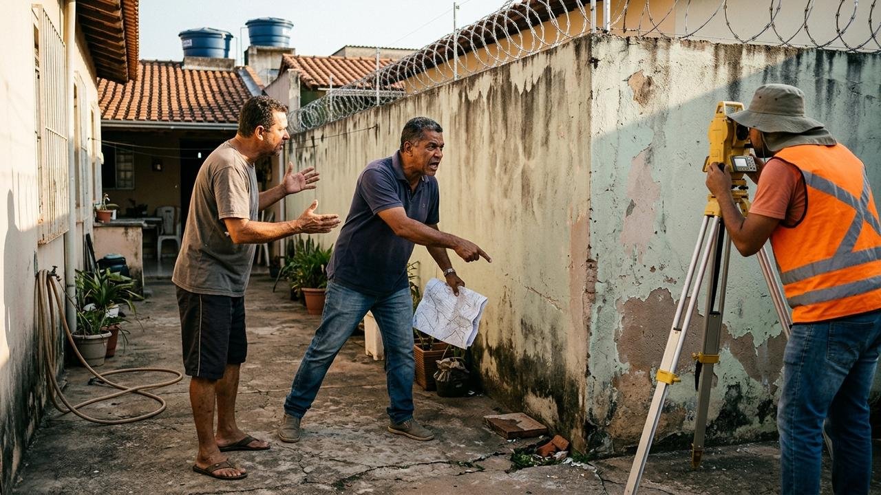 Vizinho constrói muro 40 centímetros dentro do terreno ao lado e proprietário só descobre o erro cinco anos depois ao contratar um topógrafo