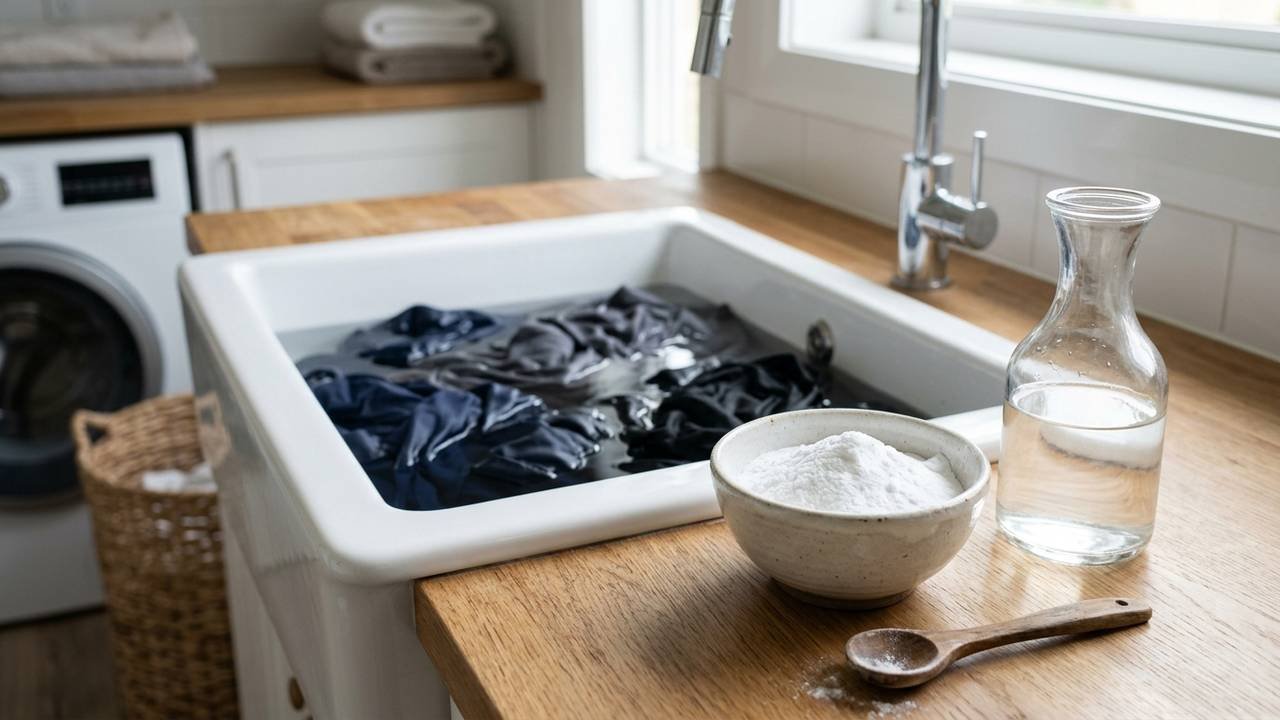 Como tirar o odor de suor impregnado em roupas sintéticas usando apenas bicarbonato e vinagre de álcool na pré-lavagem
