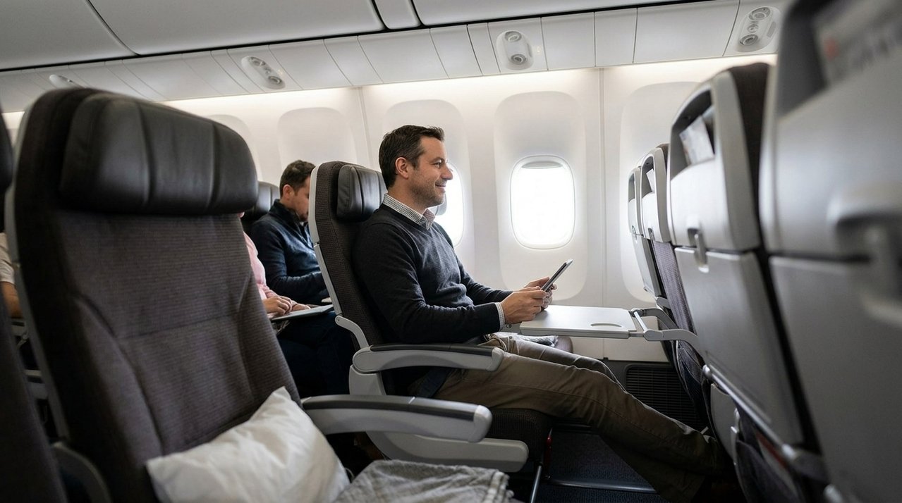Homem compra passagem aérea com assento mais espaçoso por valor adicional e, depois de troca de aeronave, viaja em assento comum sem receber automaticamente a diferença paga