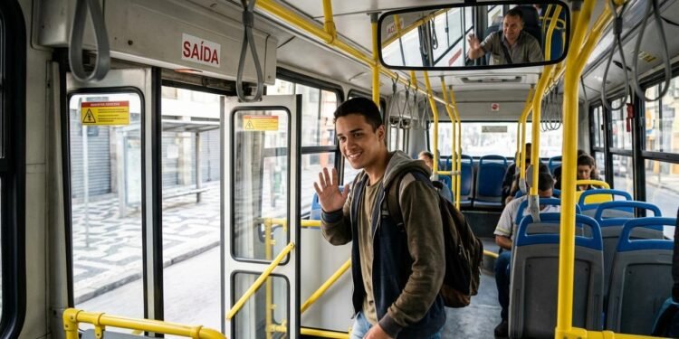 agradecer ao motorista do ônibus