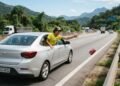 Multa e pontos na CNH por lixo jogado pela janela do carro.