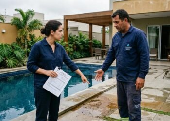 Família contrata instalador de piscina, paga 80% do valor e obra apresenta vazamento poucos meses depois; prestador afirma que problema foi causado pelo terreno