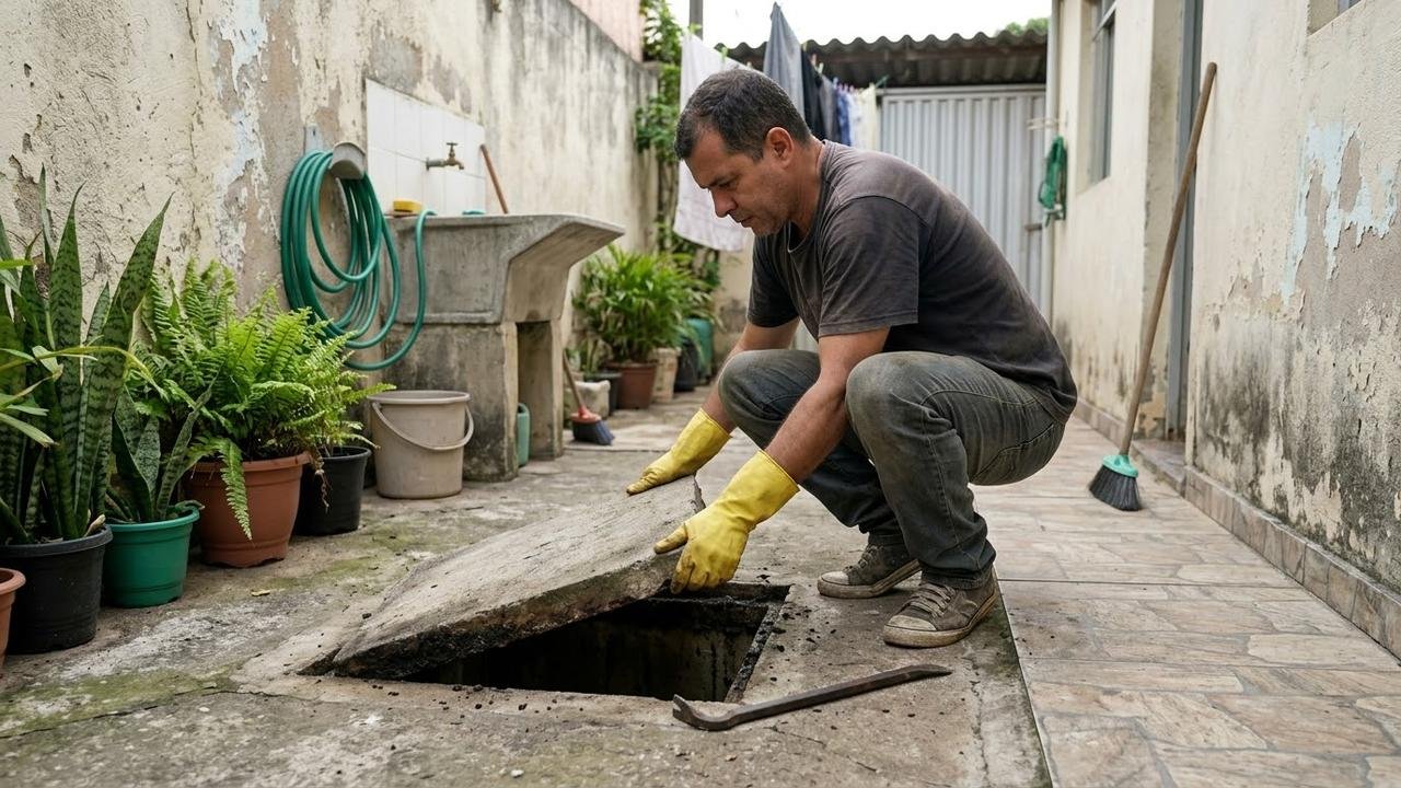 pia da cozinha com cheiro de esgoto