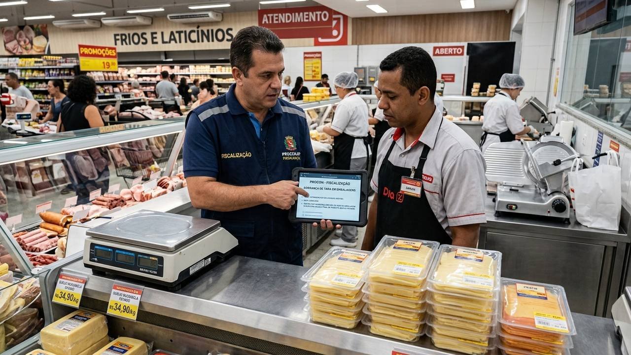 Consumidor nota peso de bandeja de isopor cobrado no quilo de queijo de R$ 80, aciona Procon e mercado é multado por cobrança indevida