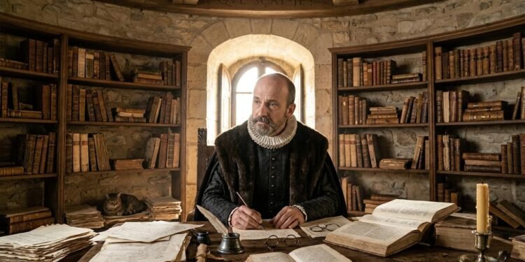Michel de Montaigne nasceu em 1533, na França, e viveu em uma sociedade marcada por hierarquias rígidas.  // Imagem ilustrativa gerada por IA para representar a situação descrita no texto; pessoas, locais e elementos visuais não correspondem necessariamente aos reais