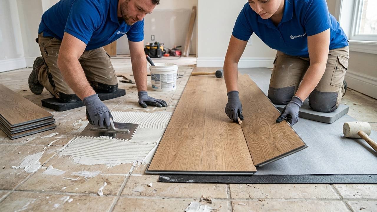 Piso vinílico colado ou clicado: o comparativo definitivo de resistência à água, barulho e velocidade para instalar sobre pisos antigos