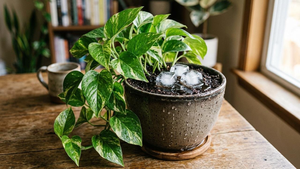 Jardineiros concordam: por que recomendam colocar cubos de gelo em plantas de pothos