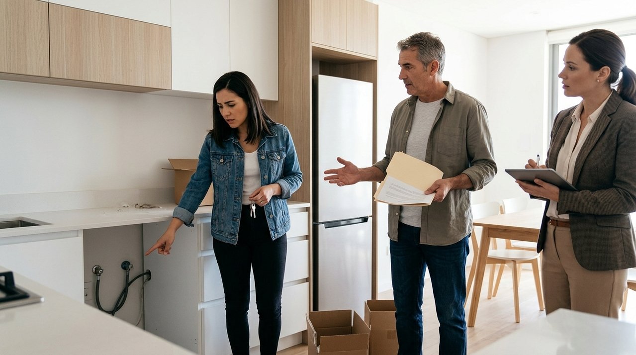 Mulher compra apartamento mobiliado e, no dia de receber as chaves, percebe que vários eletrodomésticos e móveis mostrados durante as visitas foram retirados antes da entrega