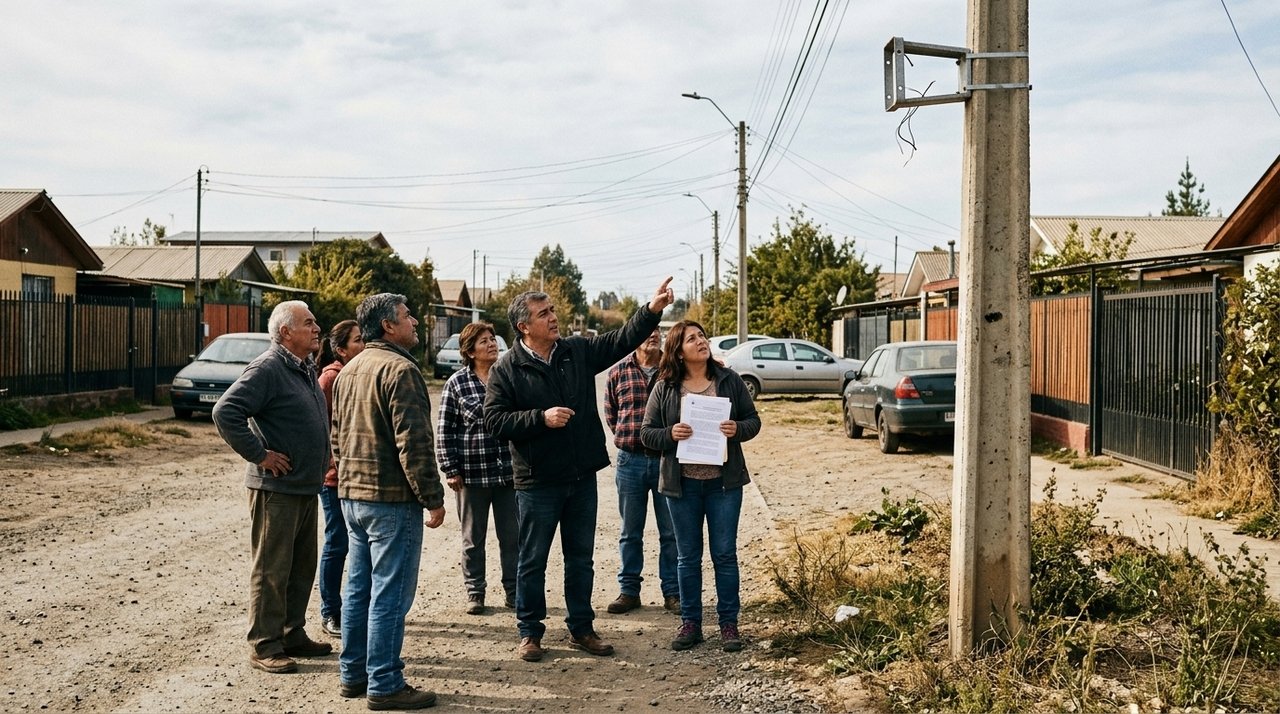Moradores passam meses sem iluminação em estrada rural e descobrem que prefeitura registrou como entregue um serviço de R$ 310 mil; ao conferir o trecho, encontram postes sem luminárias e parte da instalação inacabada